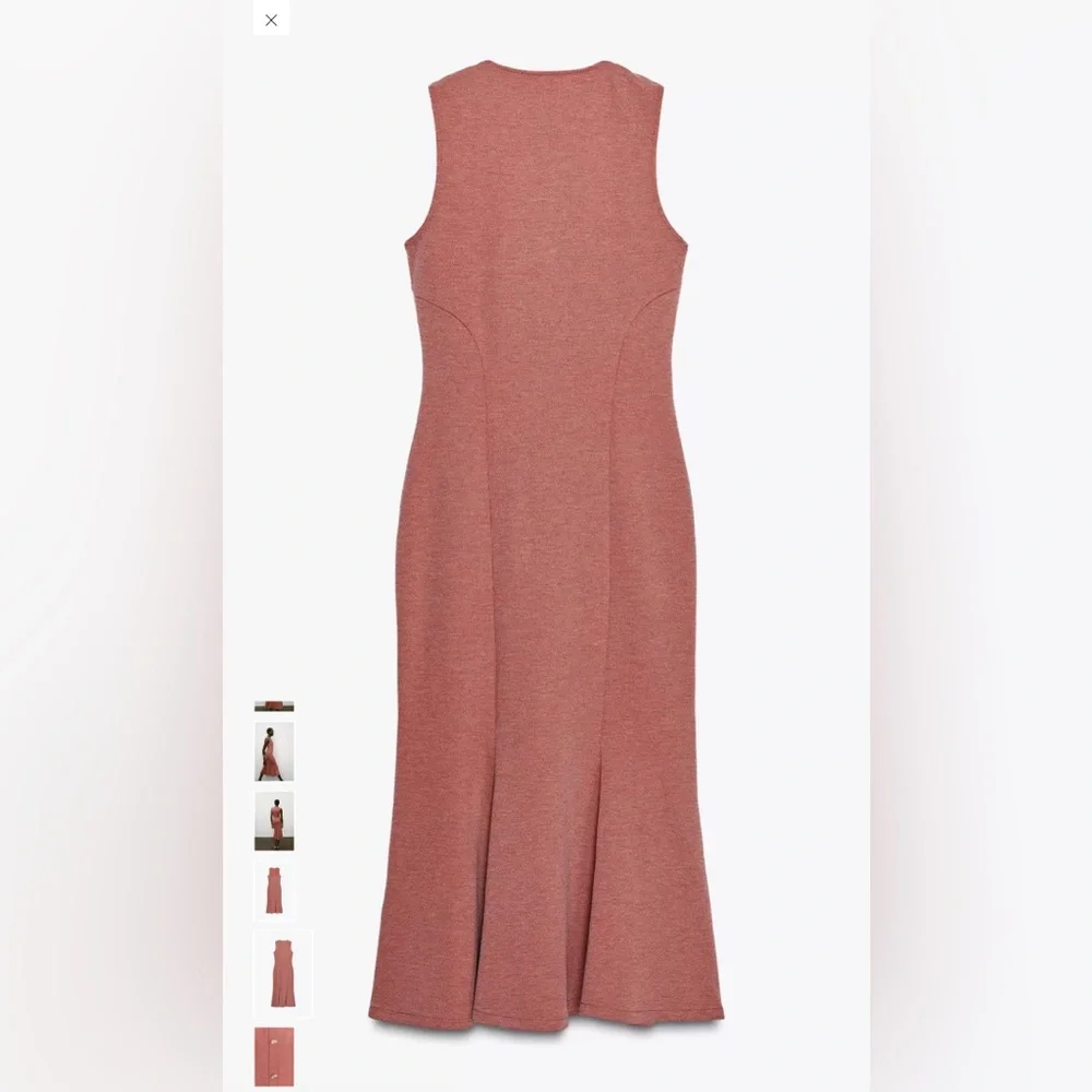 BUTTONED PIQUÉ DRESS - Picture 2 of 12
